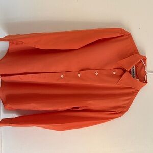Express Orange Casual Button Down Shirt